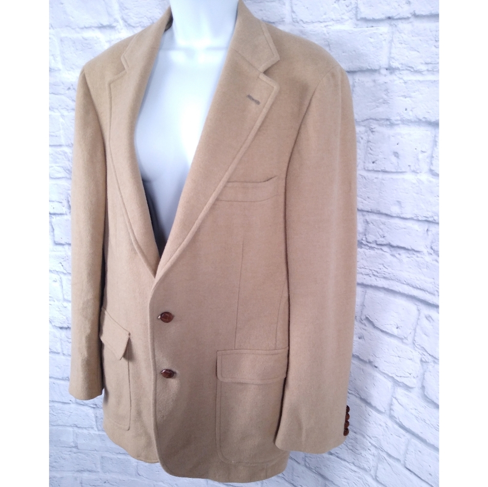 Vintage Unisex Ralph Lauren Polo University Camel Hair Blazer Jacket 42 - Picture 3 of 11